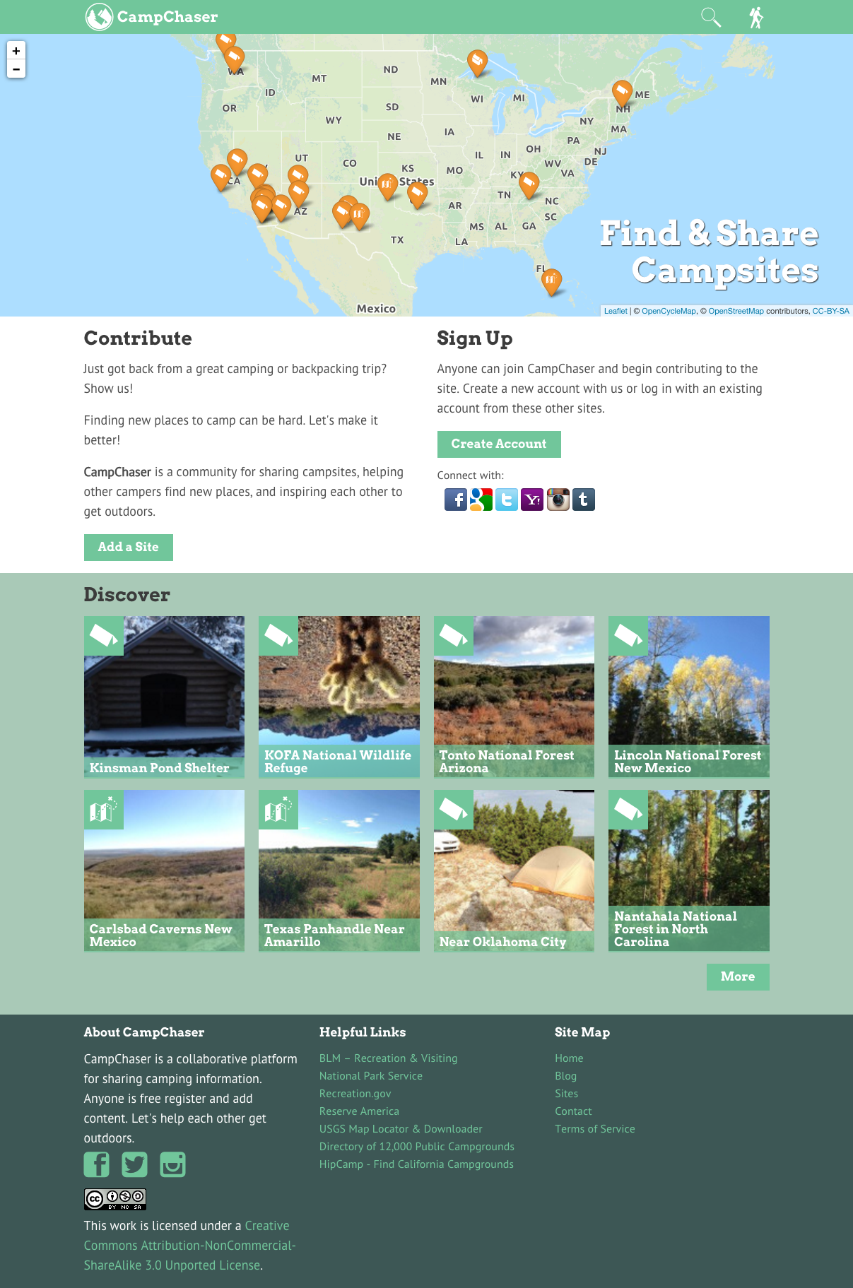 CampChaser website screenshot